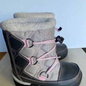 Sorel Snow Countess Winter Boots Waterproof Pink Gray  Sz 13 Girls